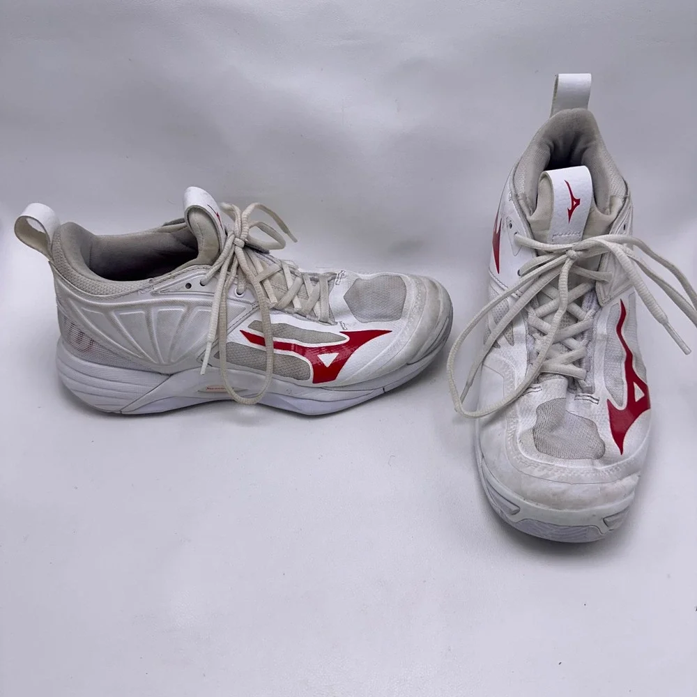 Mizuno Wave Momentum 2 Womens Volleyball Shoes White Red V1GC211261 Size 8.5